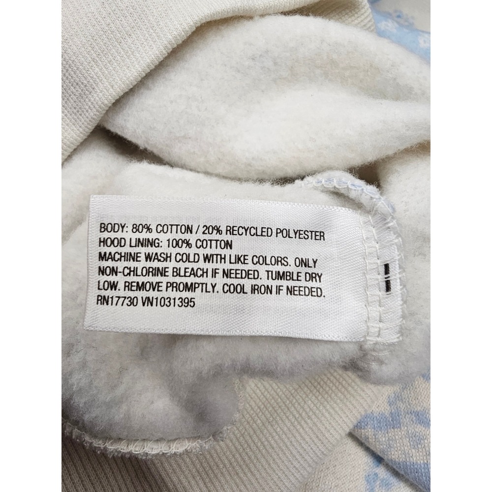 Wild Fable Womens Floral Quarter Zip Hoodie Blue Cotton Blend Size Medium - Picture 5 of 7